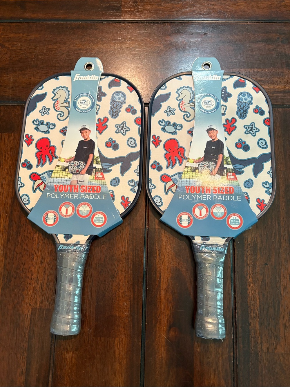 Franklin Youth Polymer Pickleball Paddle Set - Sea Creature Print